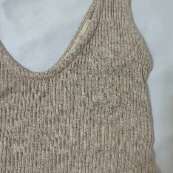 Urban Outfitters Side-Tie Ribbed Tank Top, Color Tan Size XS - Picture 7 of 11
